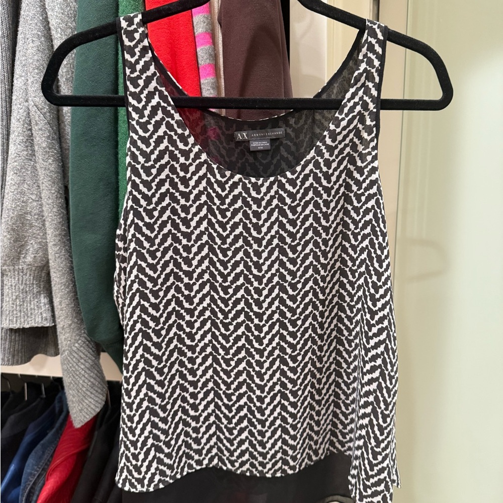 Armani Exchange Black and White Women's Top